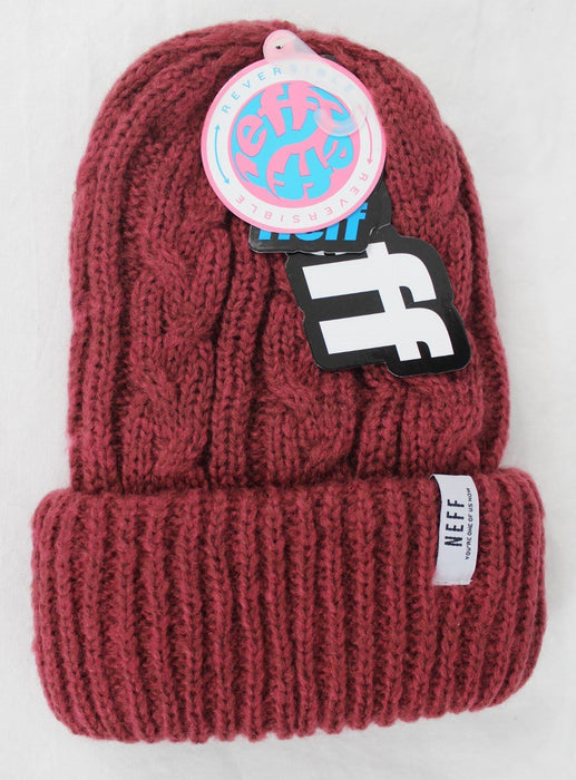 NEFF Syke Reversible Womens Beanie Maroon