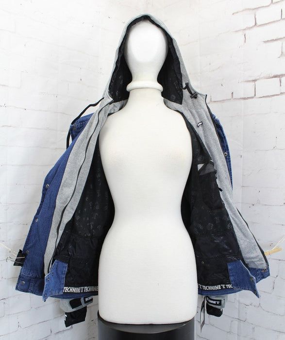 Technine Denim Vest Snowboard Jacket Mens Size Small Indigo Fade Heather New