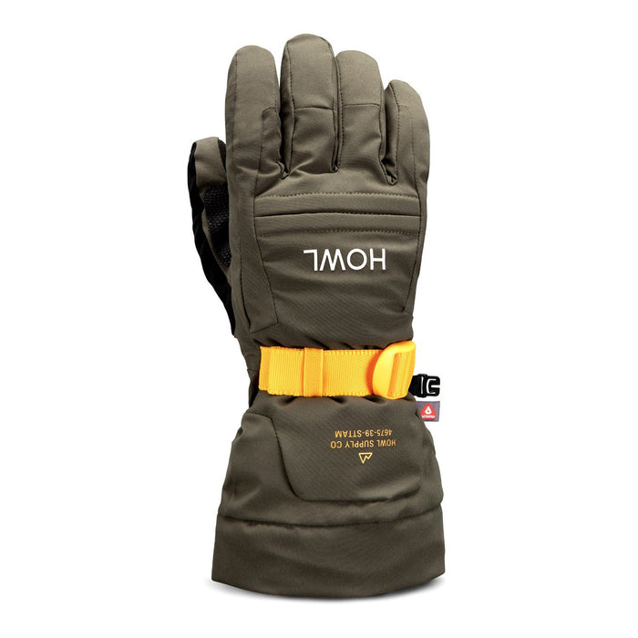 Howl Team Plus Midweight Snowboard Gloves, Unisex Large, Olive Green New