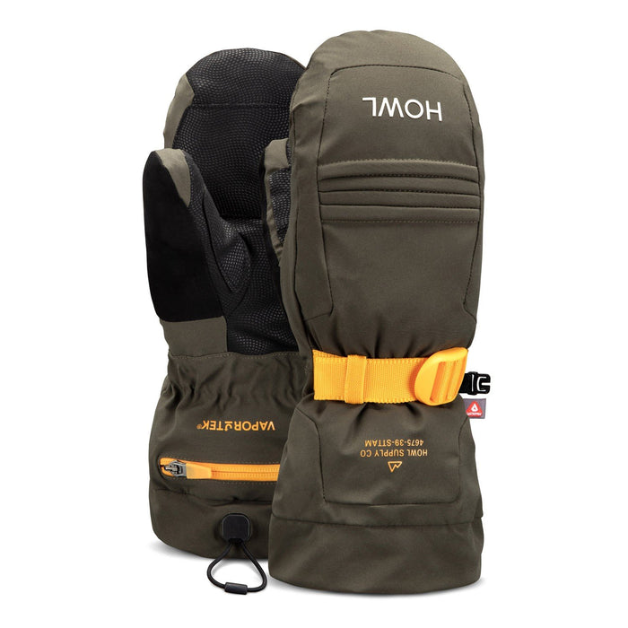 Howl Team Plus Midweight Snowboard Mitts, Unisex Large, Olive Green New