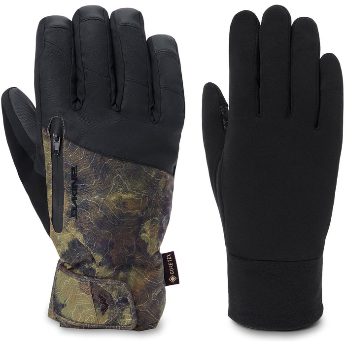 Dakine Titan 2.0 Gore-Tex Short Gloves Mens Large Earth Topo w/ Removable Liners