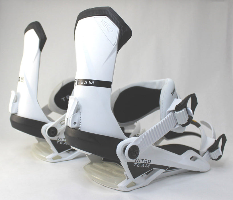 Nitro Team Snowboard Bindings Men's Medium (US 7-10.5) White 2023 - Demo