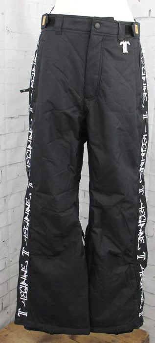 Technine Men's Insulated Tear Away Ski and Snowboard Pants Black Rugby New