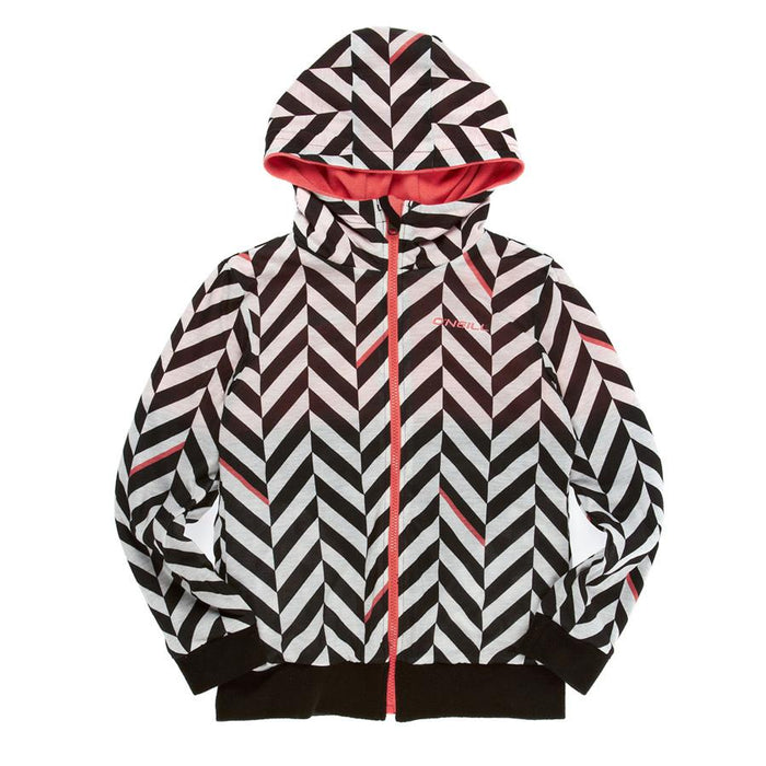 O'Neill Tigereye Reversible Zip Fleece Hoodie Girls Youth 10 / 152, Black / Pink