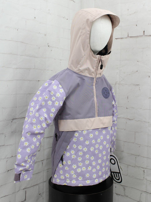 Airblaster Youth Trenchover Snow Jacket, Girls Small (6-8), Lavender Daisy New