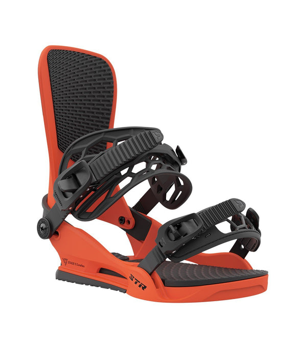 Union STR Snowboard Bindings, Mens Small (US 5-7.5), Hunter Orange New 2024