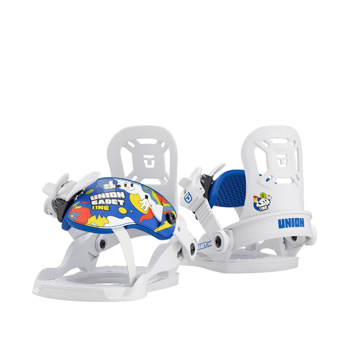 Union Cadet One Bindings, Kids (7C-11C), White and Blue, New 2026
