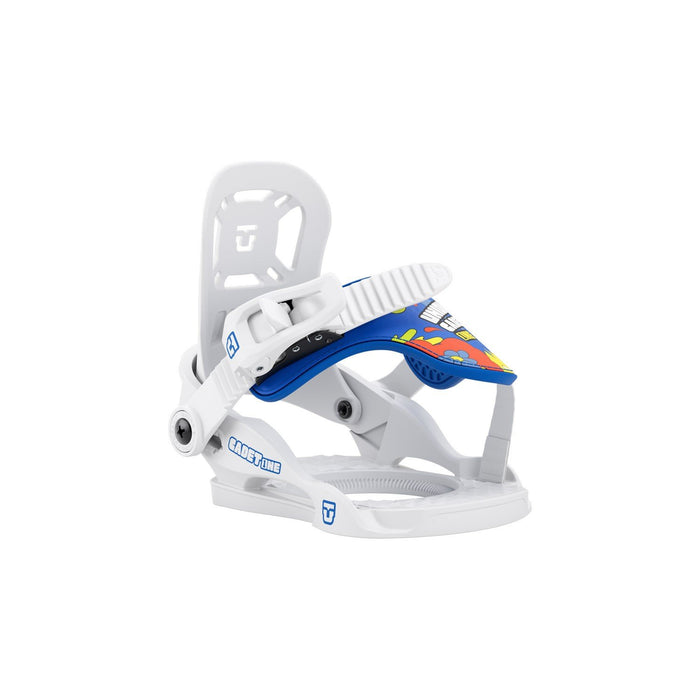 Union Cadet One Bindings, Kids (7C-11C), White and Blue, New 2026