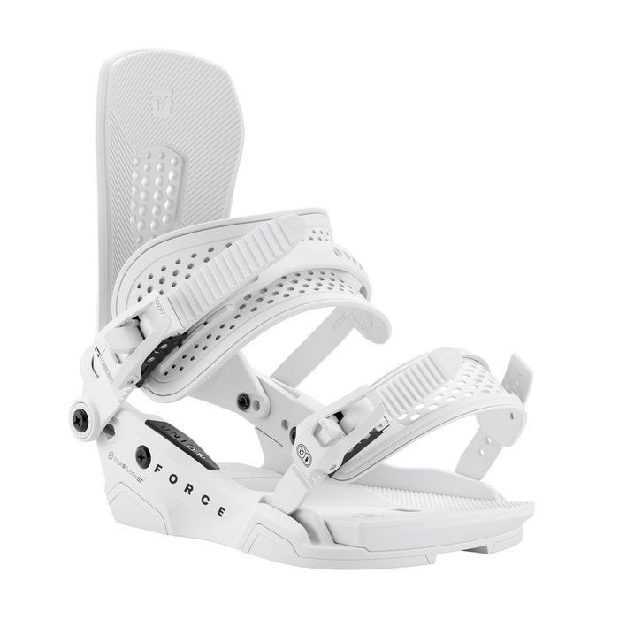 Union Force Snowboard Bindings, Mens Medium (US 8-10), White New 2026