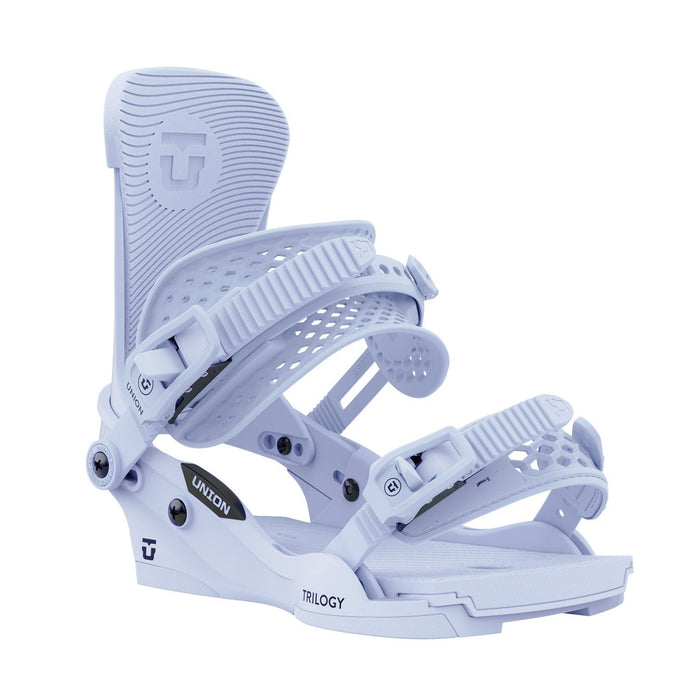 Union Trilogy Snowboard Bindings Womens Large (US Womens 9-11) Light Lilac Blue