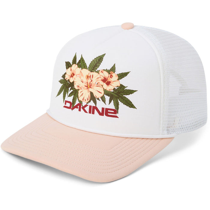 Dakine Vacation Trucker High Crown Snapback Hat Be Happy Floral Pink White New