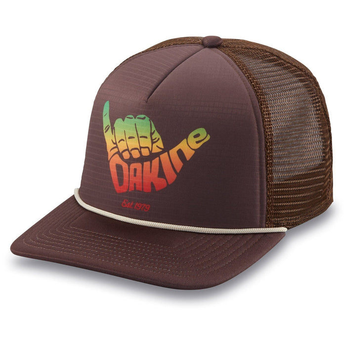 Dakine Vacation Trucker Snapback Hat Cappuccino Brown Rasta Shaka New
