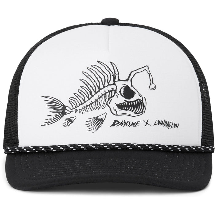 Dakine X Loindaflow Vacation Trucker High Crown Snapback Hat White Black New