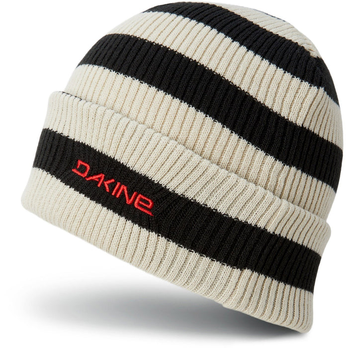 Dakine Wally Beanie, Ribbed Knit, Unisex One Size, Black Silver Lining Stripe