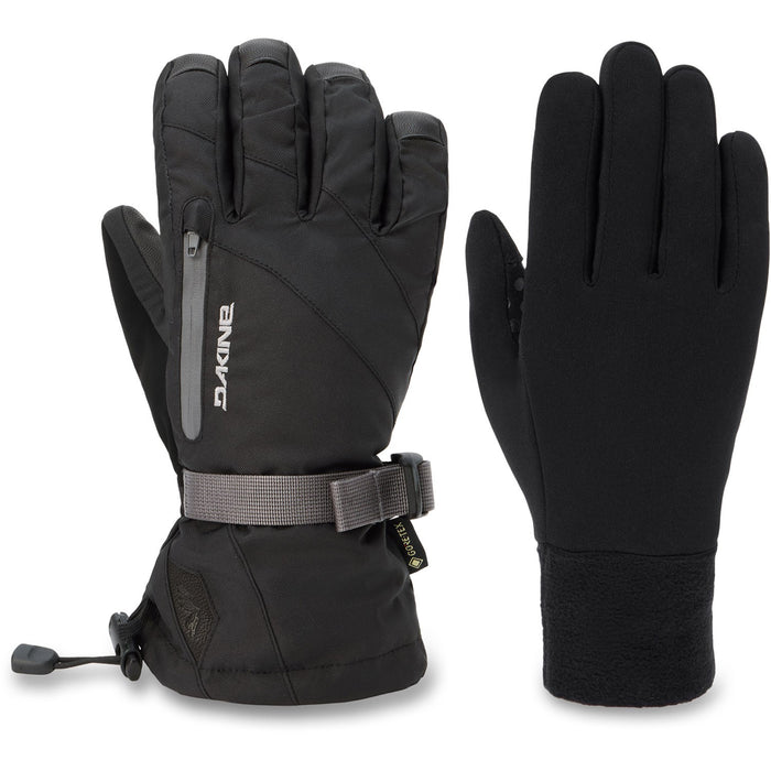 Dakine Sequoia 2.0 Leather DLX Gore Tex Snowboard Gloves, Women's Medium, Black