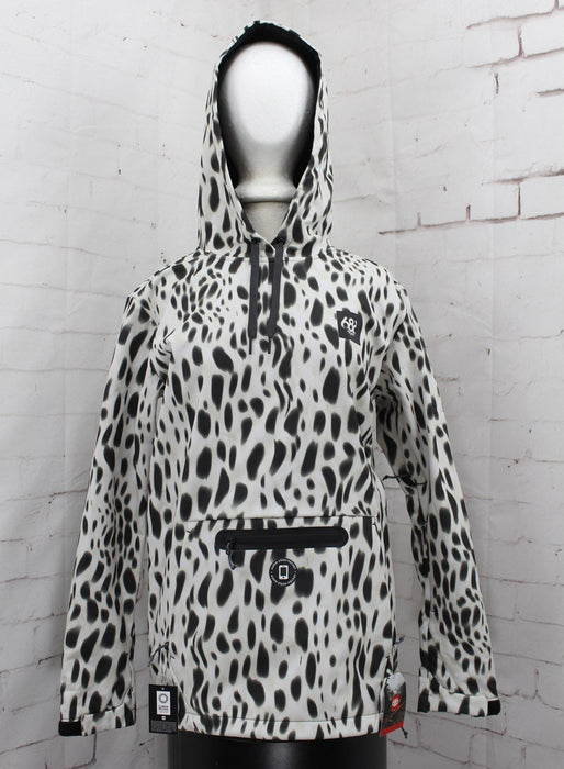 686 Waterproof Pullover Side Zip Hoody Hoodie, Women's Small, Civet Animal Print