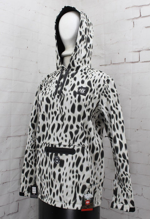 686 Waterproof Pullover Side Zip Hoody Hoodie, Women's Small, Civet Animal Print