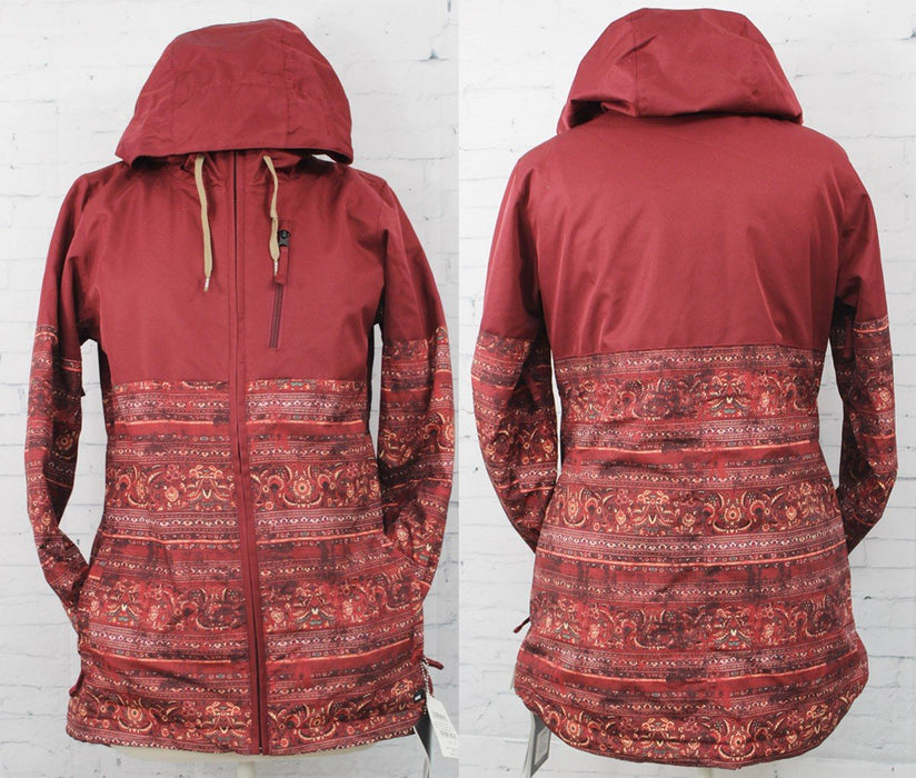 Ride Wedgewood Snowboard Jacket Womens Small, Pomegranate Magic Carpet Print