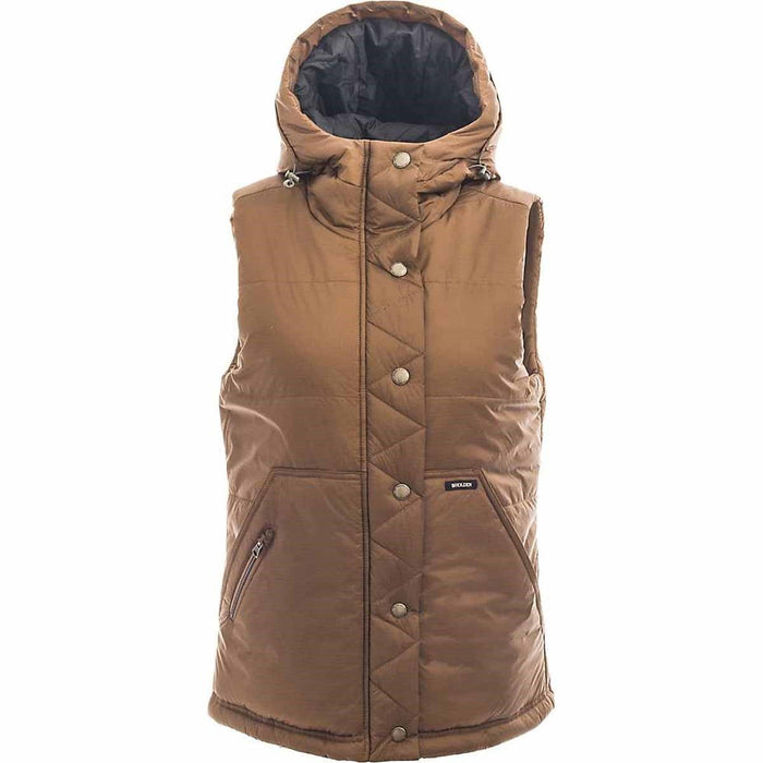 Holden Willow Insulated Hooded Snowboard Vest, Women's Large, Bison Brown New