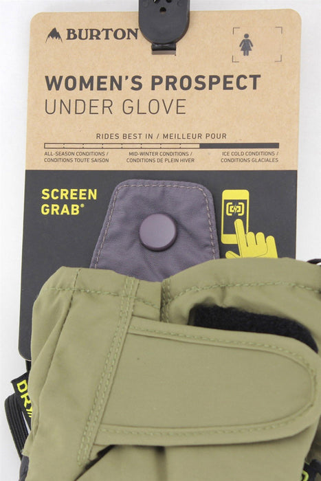 Burton Prospect Under Glove Snowboard Gloves Womens Extra Small/XS Martini Olive