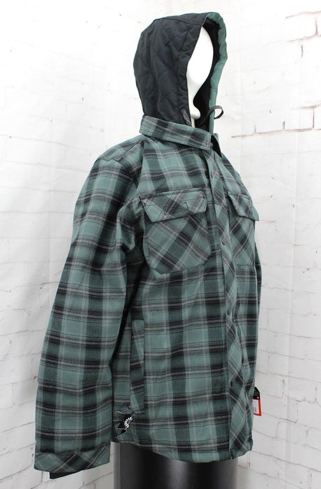 686 Woodland Insulated Snowboard Jacket, Men's Large, Cypress Green Plaid New