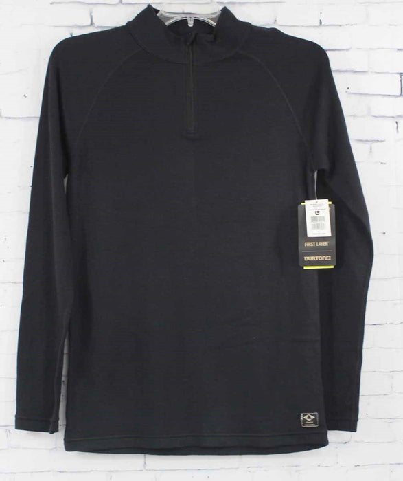 Burton Wool 1/4 Zip Pullover Top Mens Small True Black New