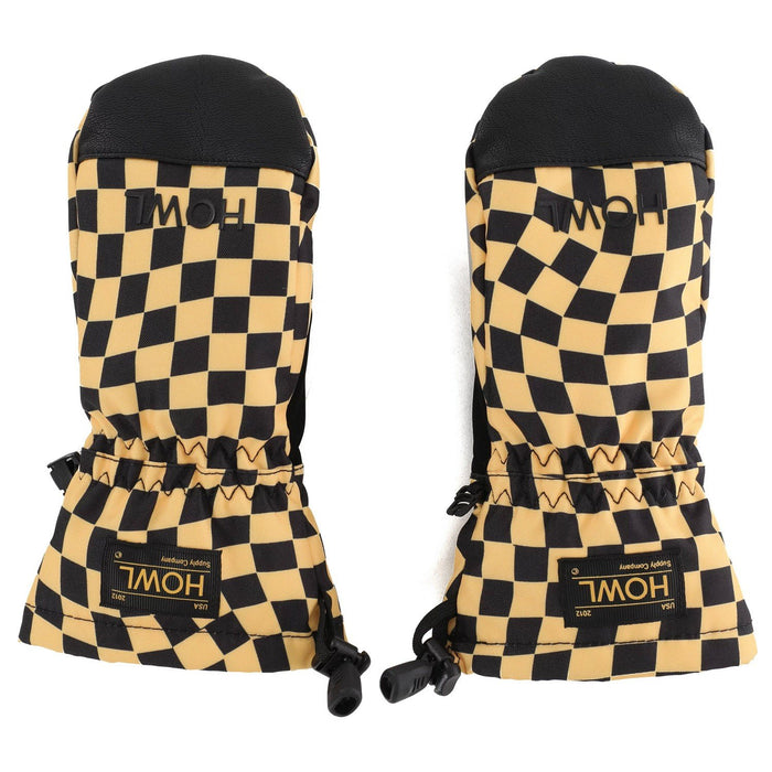 Howl Youth Team Midweight Snowboard Mitts, Unisex Kids Medium 6-8 yr, Checkered
