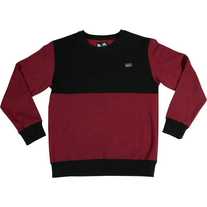 Neff Last Sunset Crew Neck Pullover Sweatshirt Boy's Youth Medium Maroon