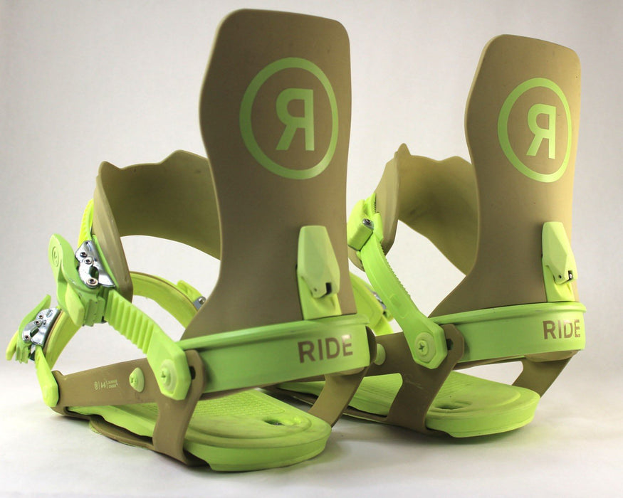 Ride A-6 Snowboard Bindings Large (Men's US Size 10-15+), Olive/Lime 2024 -Demo