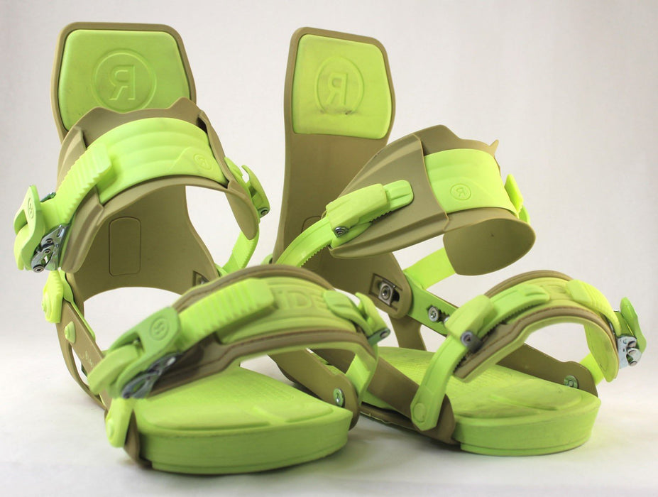 Ride A-6 Snowboard Bindings Large (Men's US Size 10-15+), Olive/Lime 2024 -Demo