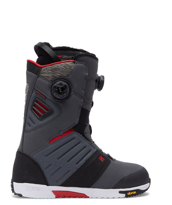 DC Judge Double Boa Snowboard Boots US Men's Size 10, Grey/Black/Red New 2023