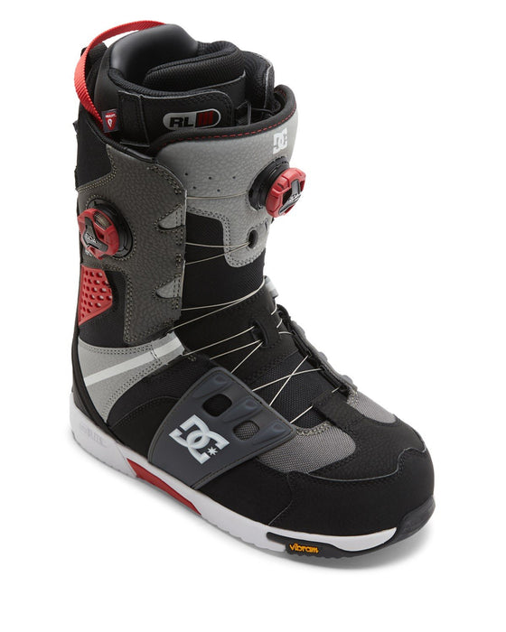 DC Phantom Double Boa Snowboard Boots, US Men's Size 12, Black Grey Red New 2025