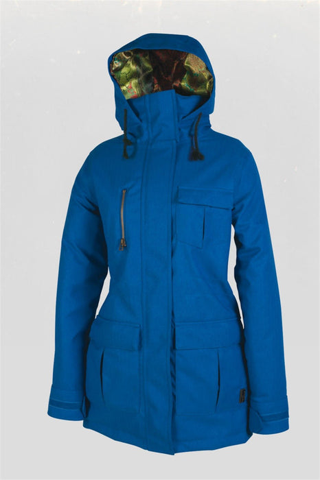 L1TA Audrey Insulated Snowboard Jacket Womens Small Sapphire Herringbone New