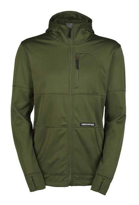 Bonfire Banked Fleece Full-Zip Hoodie, Men's Extra Small/XS, Bunker Green New