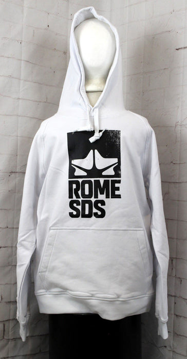 Rome Basic Hoodie Pullover Hooded Sweatshirt Men's Extra Large/XL White Logo New