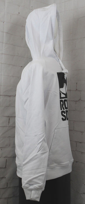 Rome Basic Hoodie Pullover Hooded Sweatshirt, Men's Small, White Logo New