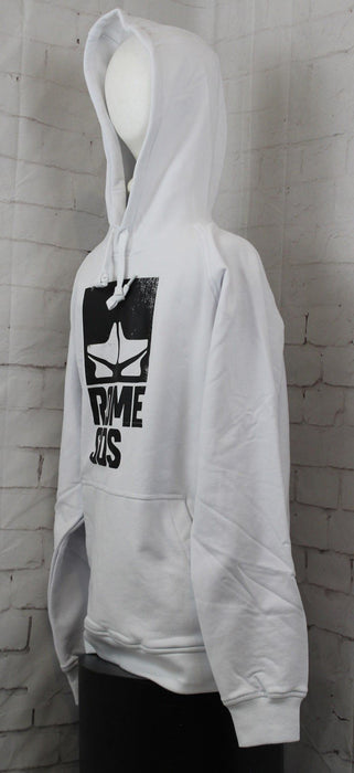 Rome Basic Hoodie Pullover Hooded Sweatshirt, Men's Large, White Logo New