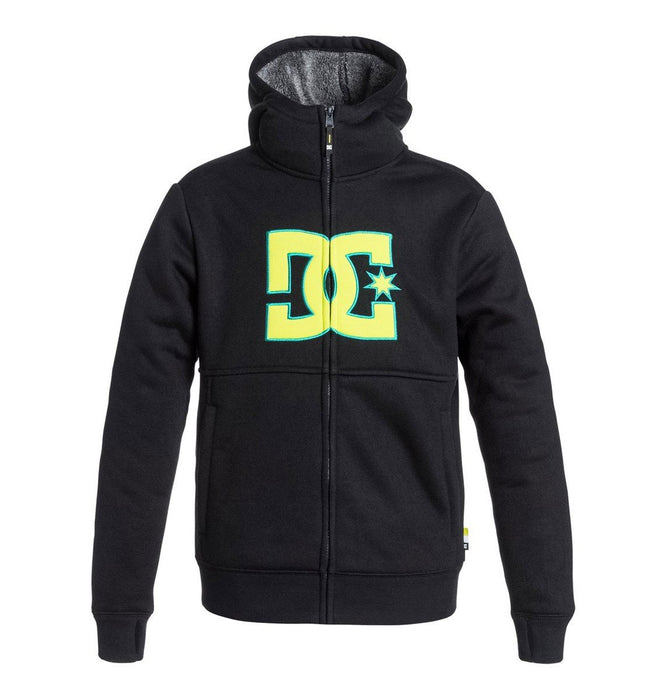 DC Boys Youth Billions Sherpa LIned Full Zip Hoodie Medium 12 Anthracite Black