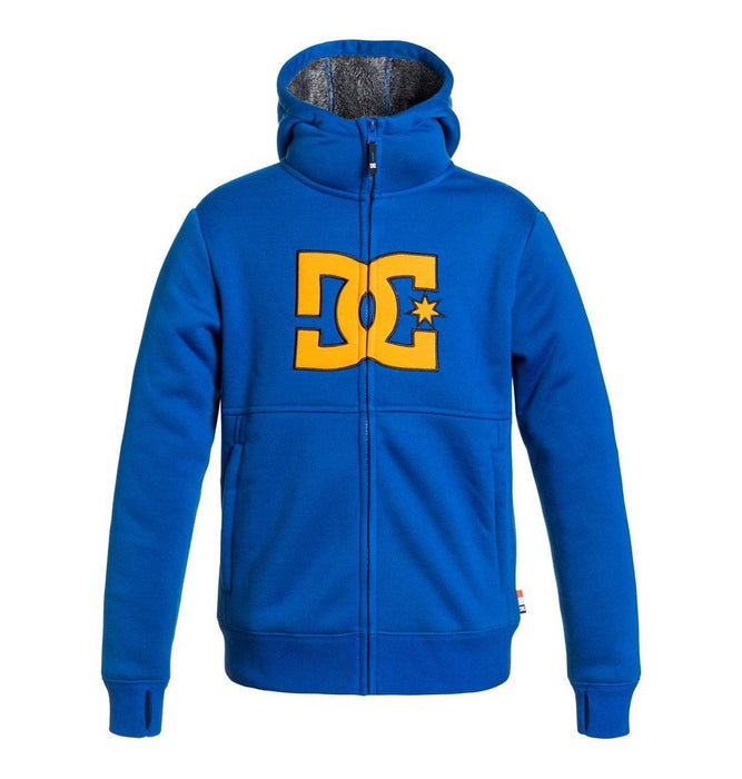 DC Boys Youth Billions Sherpa Lined Full Zip Hoodie Medium 12 Surf the Web Blue