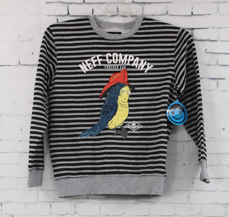Neff Bird Jobs Crew Pull Over Sweatshirt Boys Youth Medium Athletic Grey