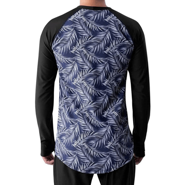 BlackStrap Men's Skyliner All-Season Base Layer Crewneck Shirt Large Ferns Navy