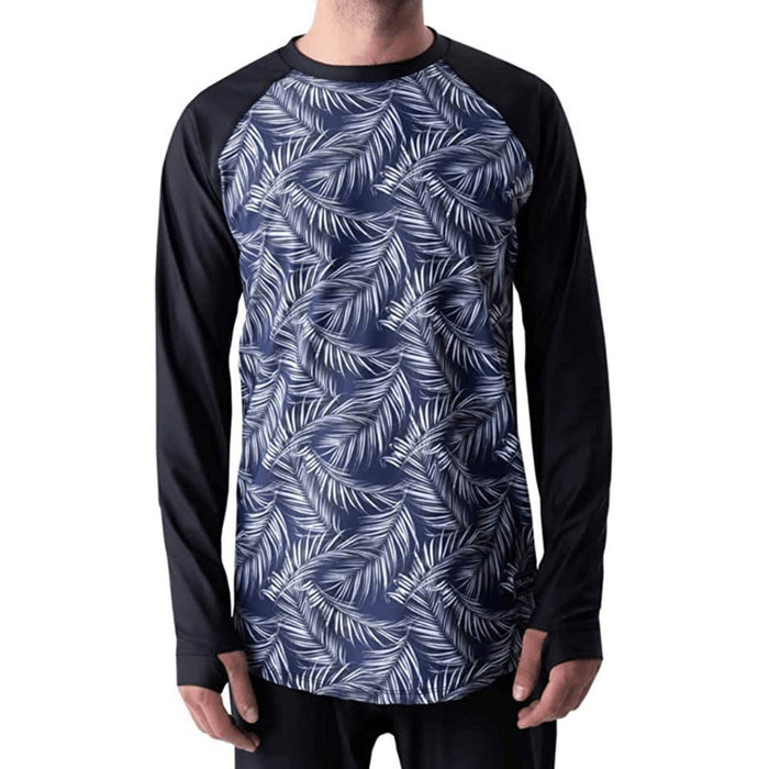 BlackStrap Men's Skyliner All-Season Base Layer Crewneck Shirt Large Ferns Navy