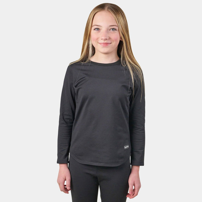 BlackStrap Big Kid's Evolver Base Layer Crewneck Shirt Large Solid Black New