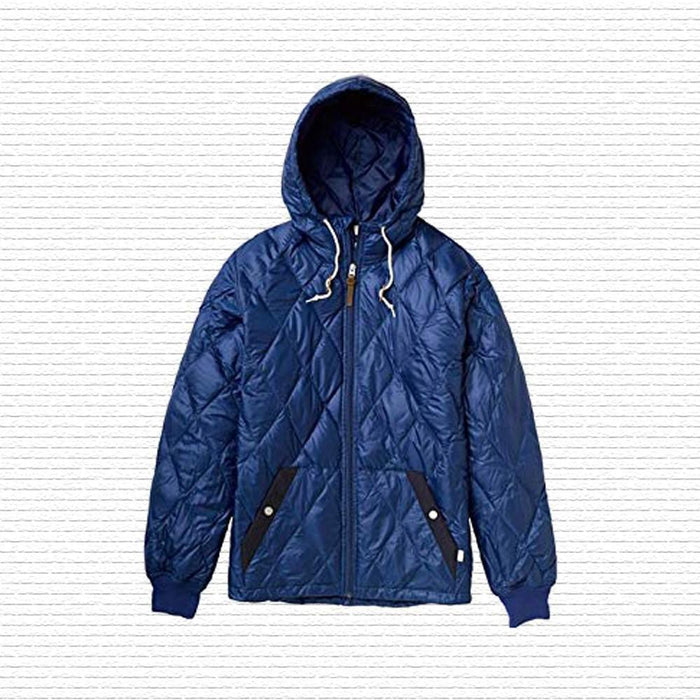 Burton Dorset Quilted Down Hooded Jacket, Men's Large, L.E.D. Blue New