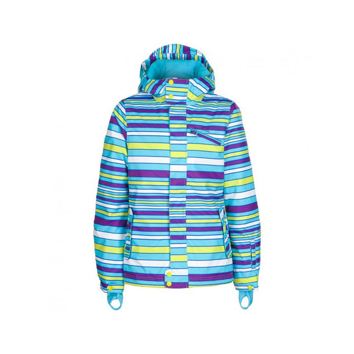 O'Neill Carat Insulated Snowboard Jacket, Girl's Youth 10 / 152, Blue AOP Stripe