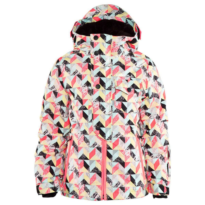 O'Neill Carat Snowboard Jacket Girls Youth Size 10 / 152 White All Over Print