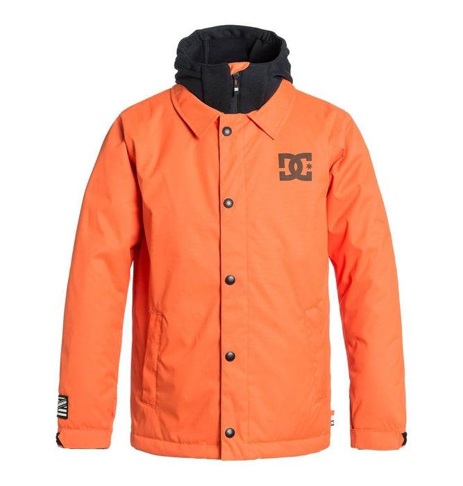 DC Cash Only Boys Youth Snowboard Jacket Medium Mandarin Orange New