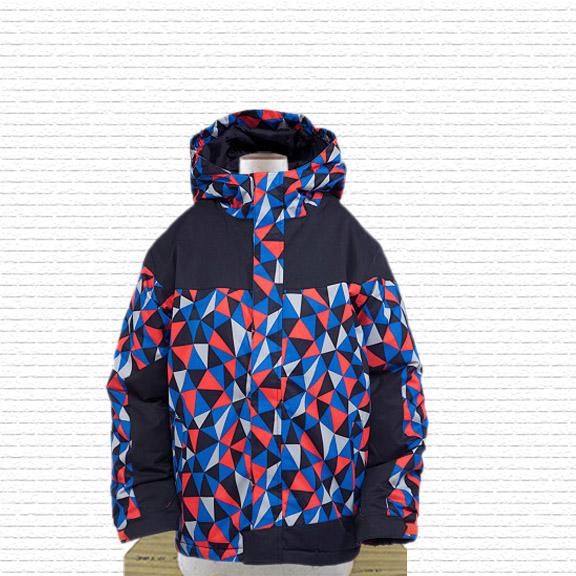 Ride Cobra Insulated Snow Jacket, Boys Youth Medium, Geo Print / Black / Red