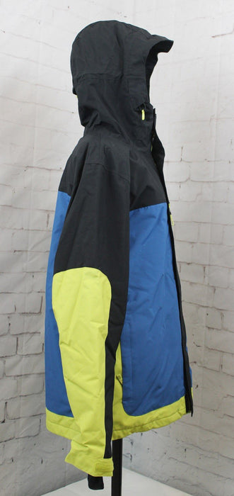 DC Men's Defiant Snowboard Jacket, Medium Black Blue Yellow New