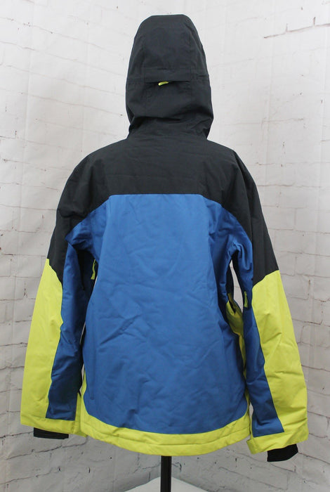 DC Men's Defiant Snowboard Jacket, Medium Black Blue Yellow New